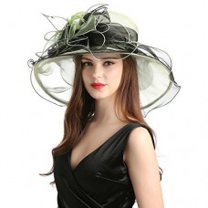 Mujer&apos;s Organza Church Derby Fascinator Cap Tea Party Wedding Hat Black & Green 761560705100 eb-59378973